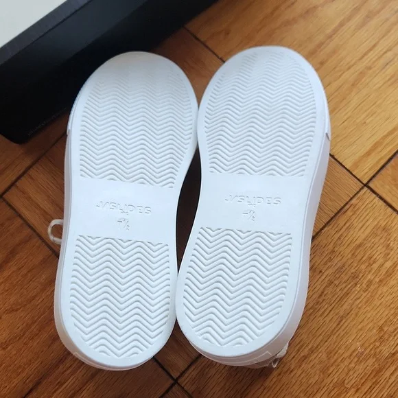 J Slides NYC white/nude Duchess lace-up knitted sneakers - Picture 6 of 14